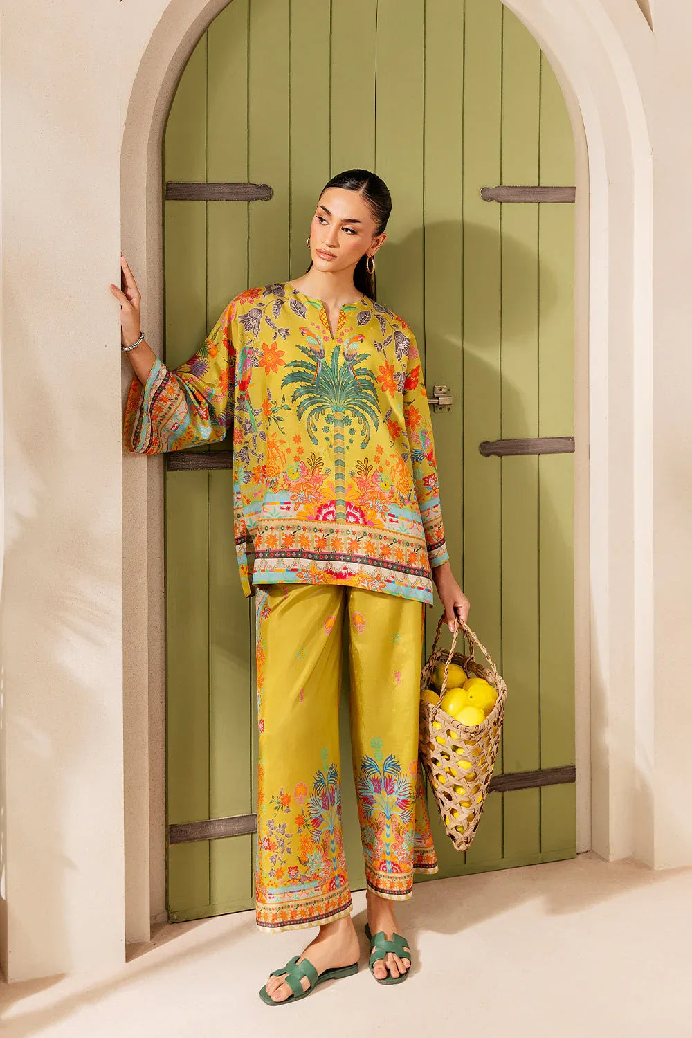 Saira Rizwan | Silk Coords 25 | PALM SUGAR - SRSP-25-04 - Rang-e-Khaas