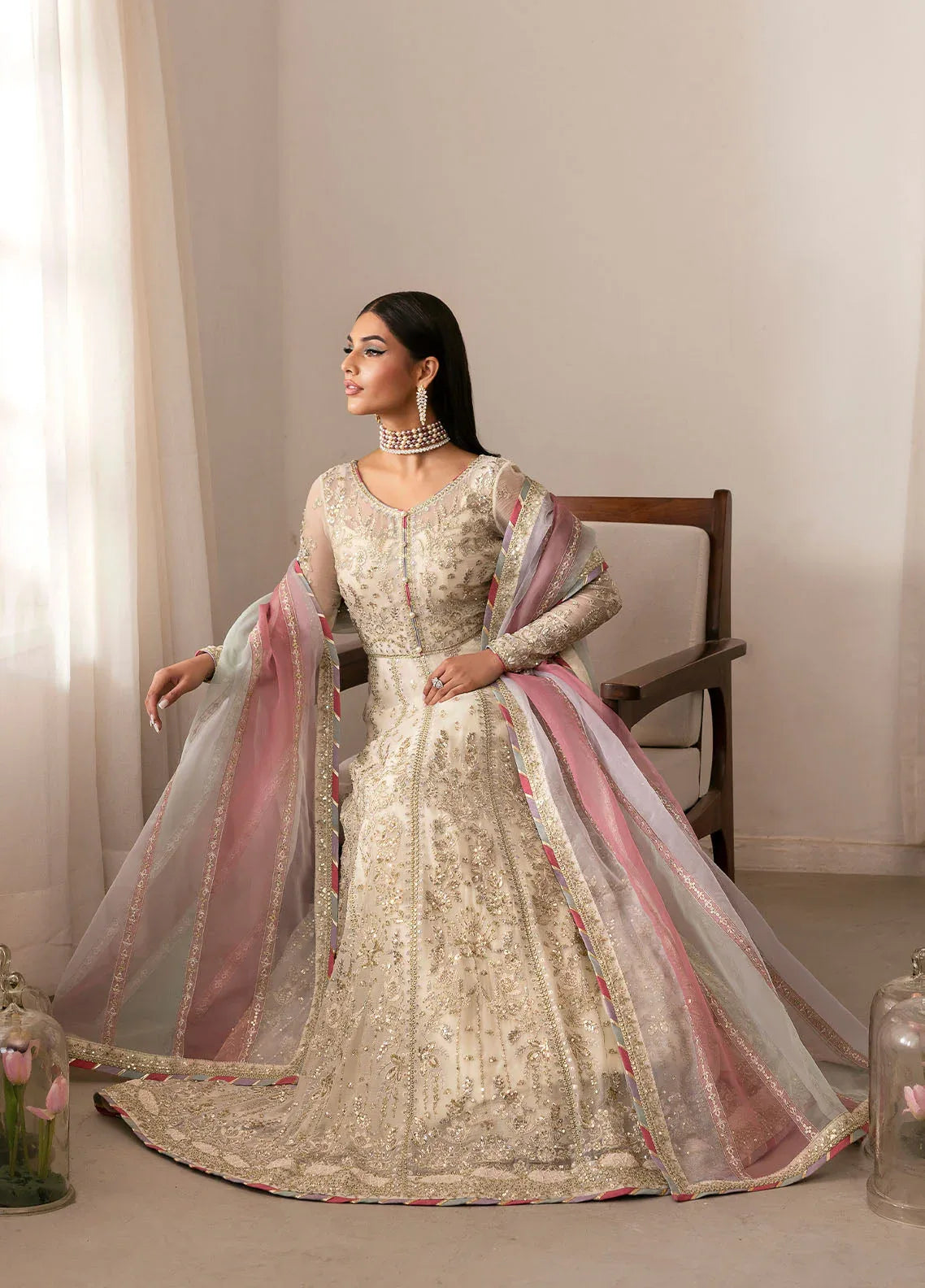 Gulaal | Reverie Embroidered Chiffon | CHIRAGH - Rang-e-Khaas