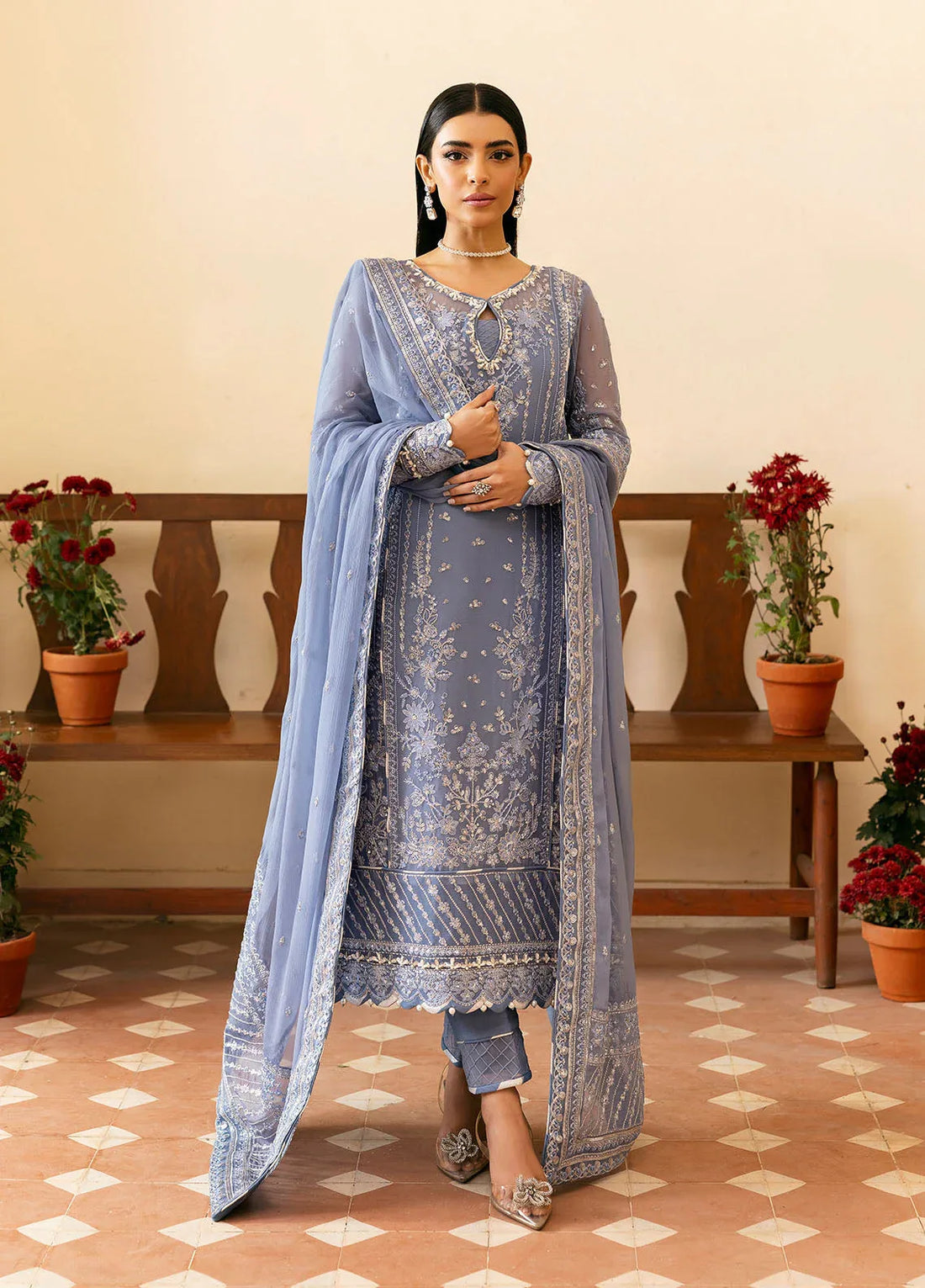Gulaal | Reverie Embroidered Chiffon | MEHER - Rang-e-Khaas