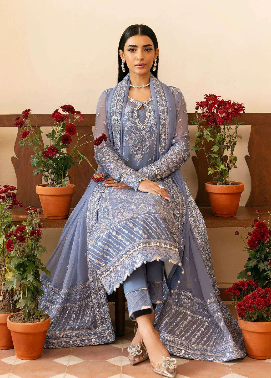 Gulaal | Reverie Embroidered Chiffon | MEHER - Rang-e-Khaas