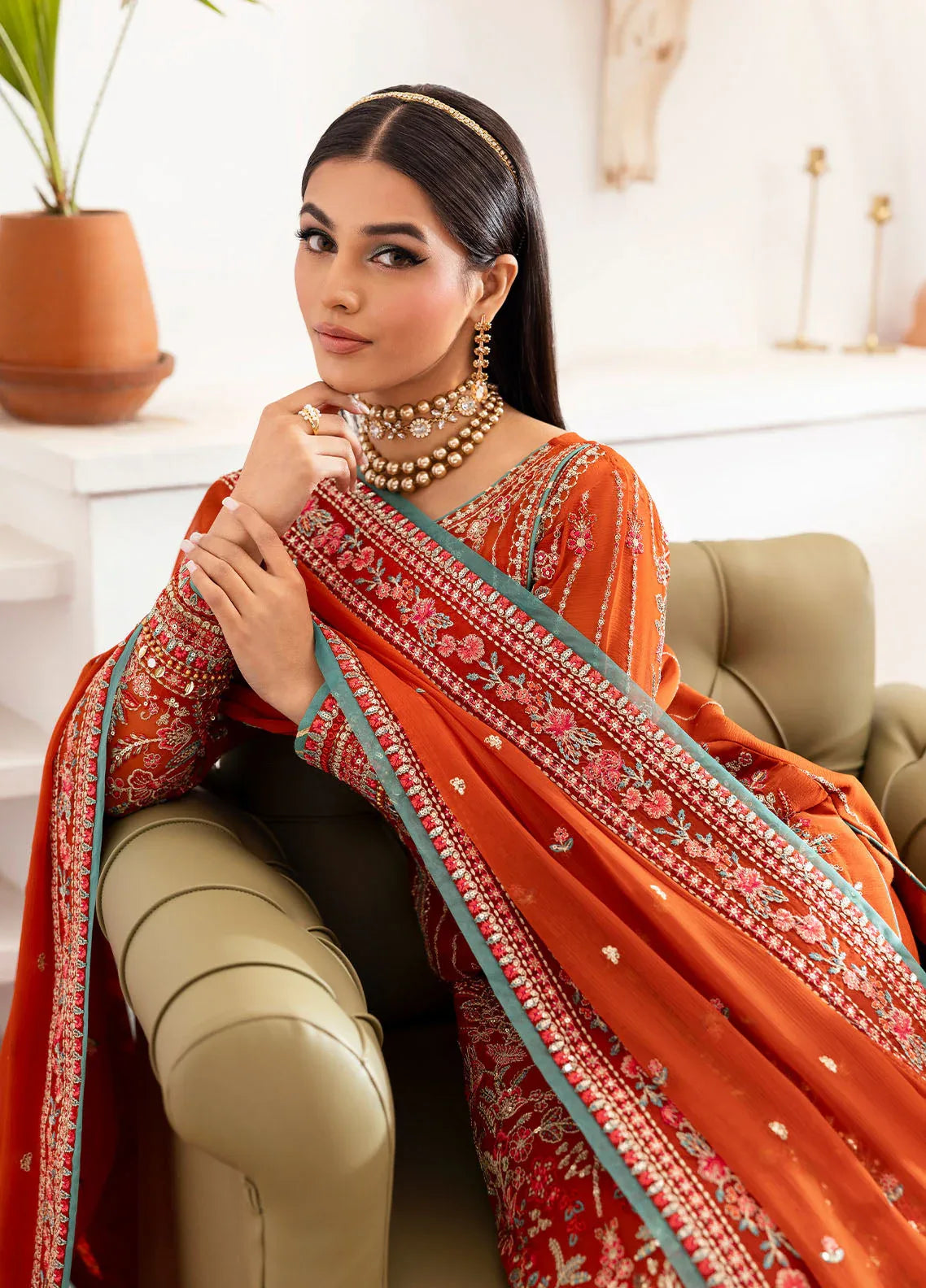 Gulaal | Reverie Embroidered Chiffon | ZARNA - Rang-e-Khaas