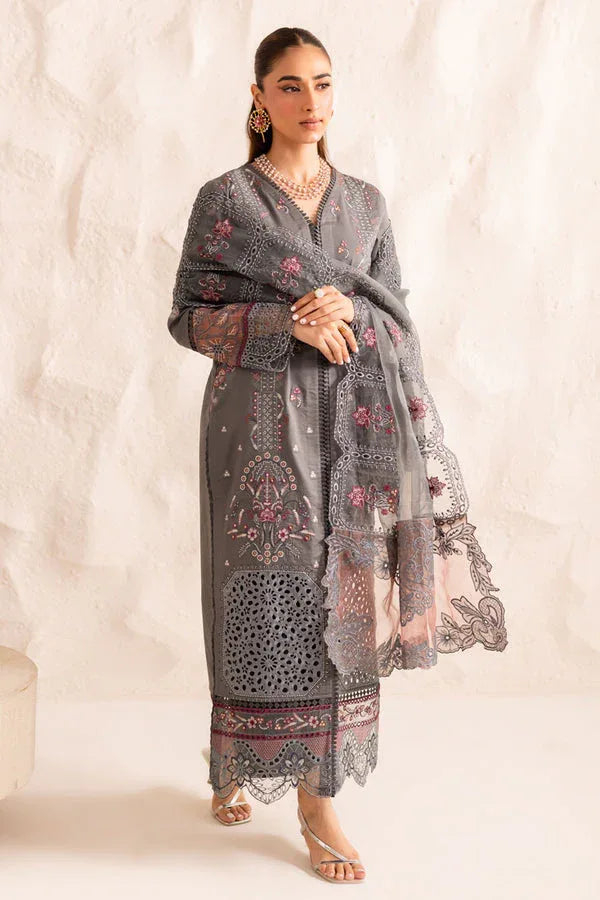 Marjjan | Guzel Lawn | SMC 205-B (Grey) - Rang-e-Khaas