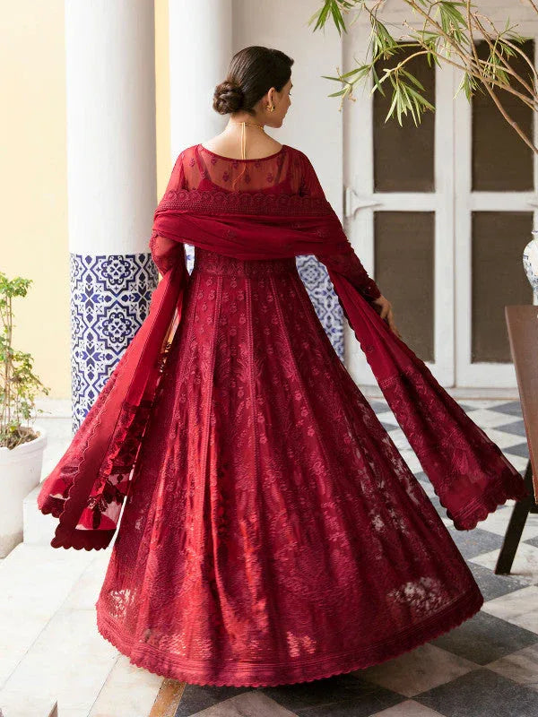Gulaal | Embroidered Chiffon 23 | GARNET - (GL-EP23V1-09) - Rang-e-Khaas