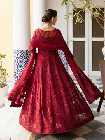 Gulaal | Embroidered Chiffon 23 | GARNET - (GL-EP23V1-09) - Rang-e-Khaas