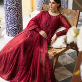 Gulaal | Embroidered Chiffon 23 | GARNET - (GL-EP23V1-09)