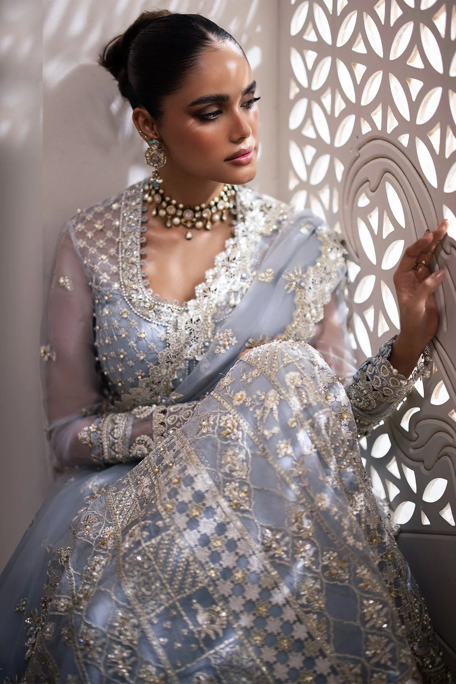 Gossamer by Zaha Embroidered Organza 3Pc Suit ZC24-01 Sofina - Rang-e-Khaas