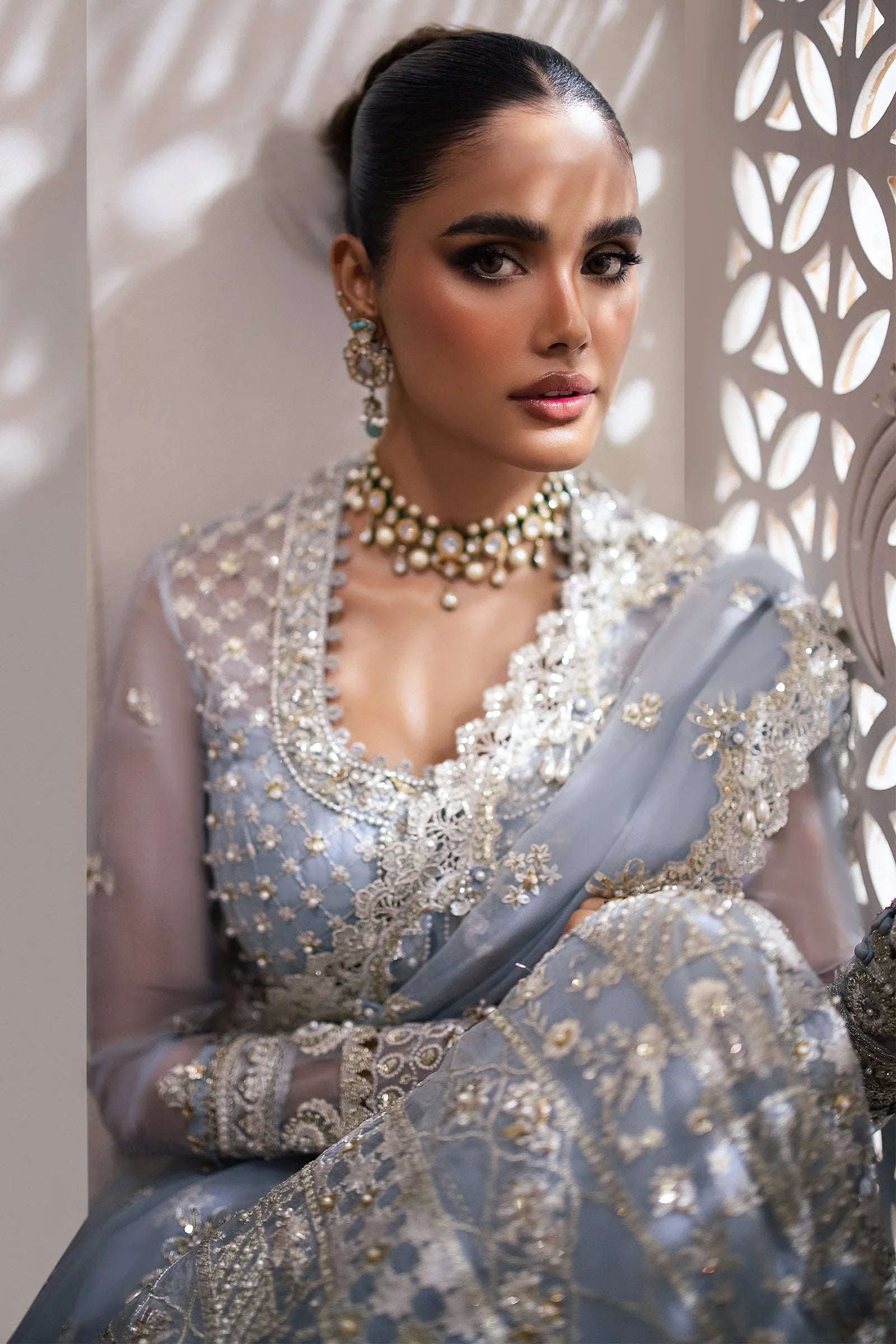 Gossamer by Zaha Embroidered Organza 3Pc Suit ZC24-01 Sofina - Rang-e-Khaas
