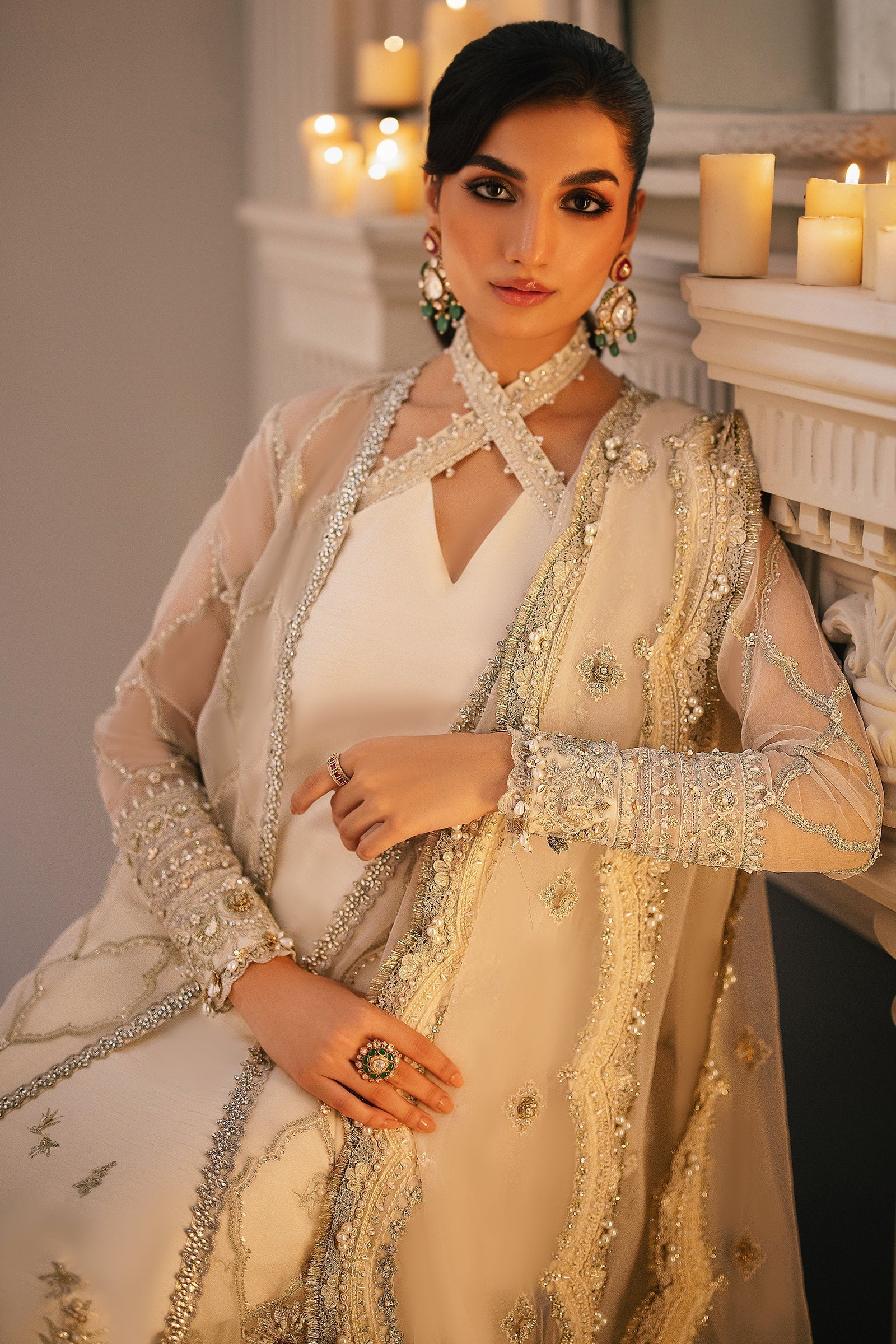 Gossamer by Zaha Embroidered Organza 3Pc Suit ZC24-02 Leiyn - Rang-e-Khaas