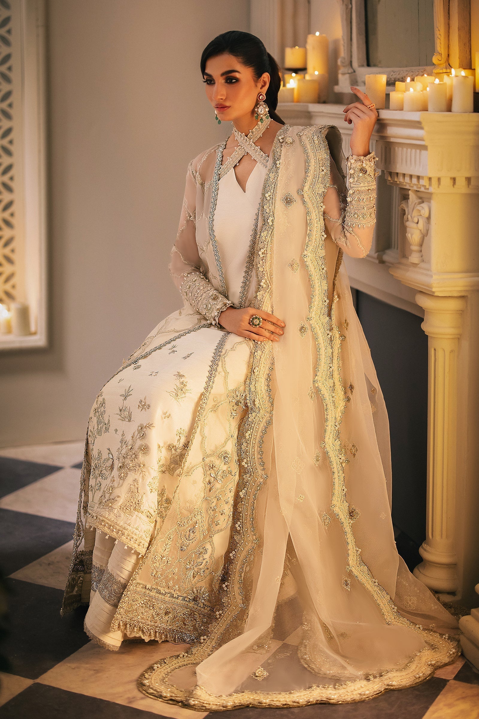 Gossamer by Zaha Embroidered Organza 3Pc Suit ZC24-02 Leiyn - Rang-e-Khaas