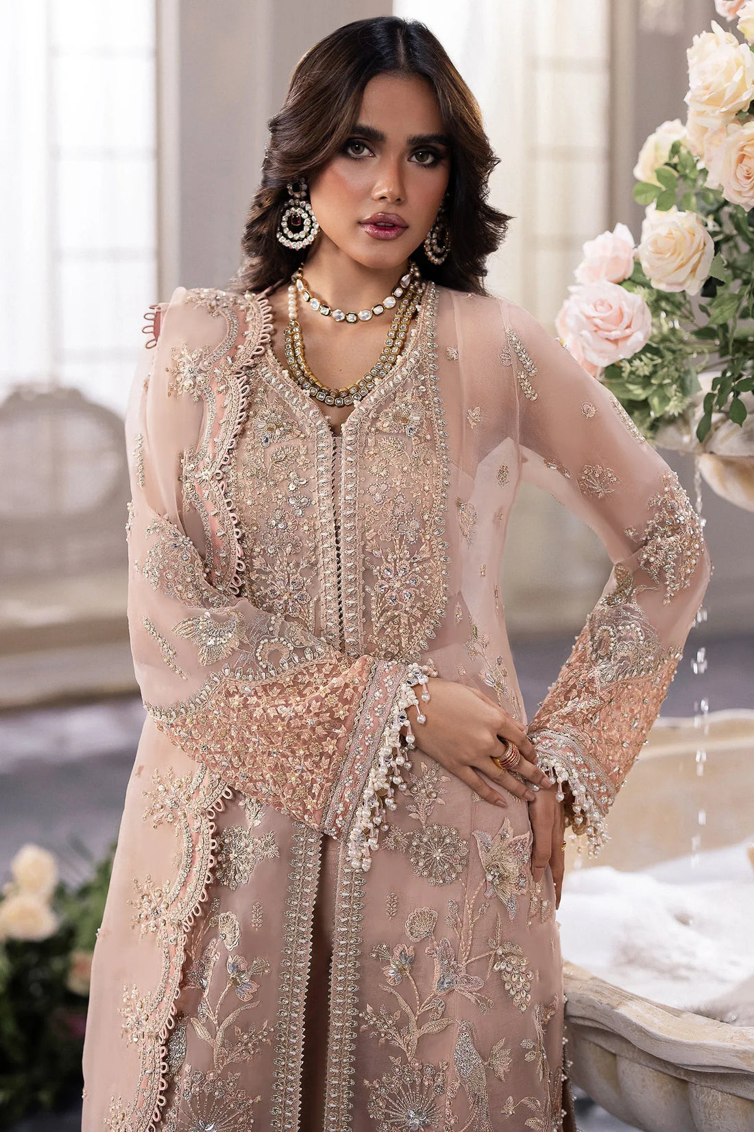 Gossamer by Zaha Embroidered Organza 3Pc Suit ZC24-05 Elysia - Rang-e-Khaas