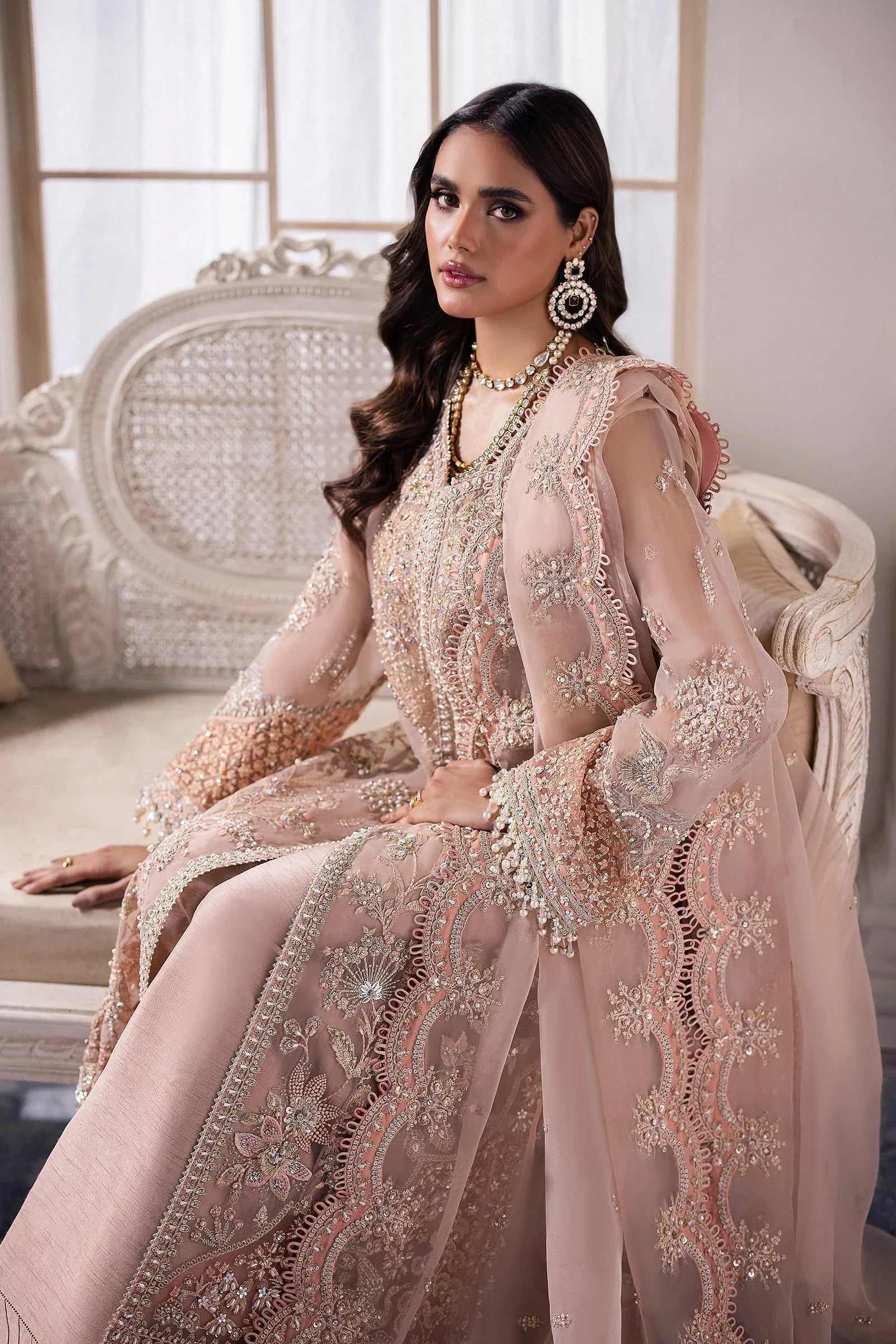 Gossamer by Zaha Embroidered Organza 3Pc Suit ZC24-05 Elysia - Rang-e-Khaas