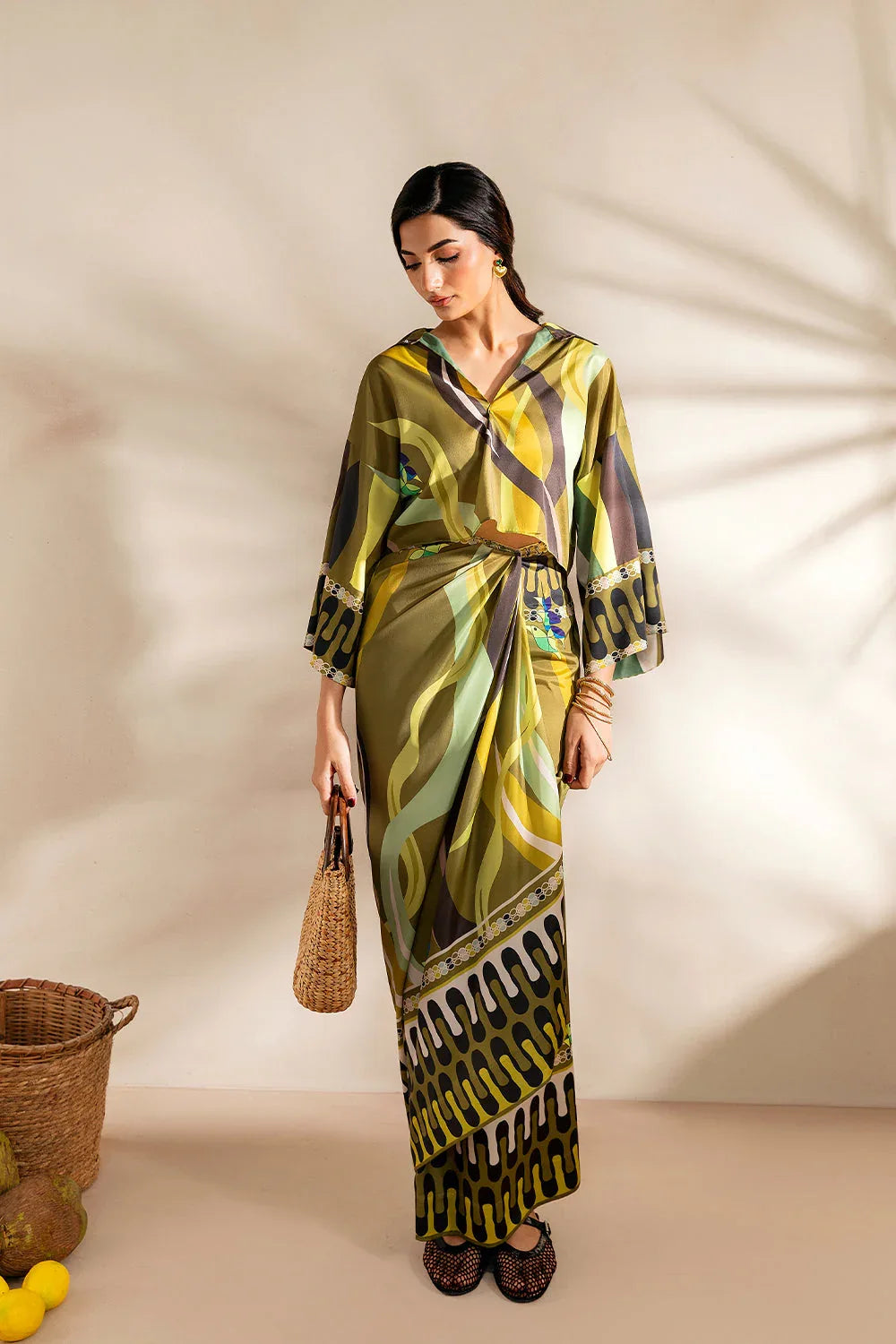 Saira Rizwan | Silk Coords 25 | GOLDEN GUAVA - SRSP-25-07 - Rang-e-Khaas