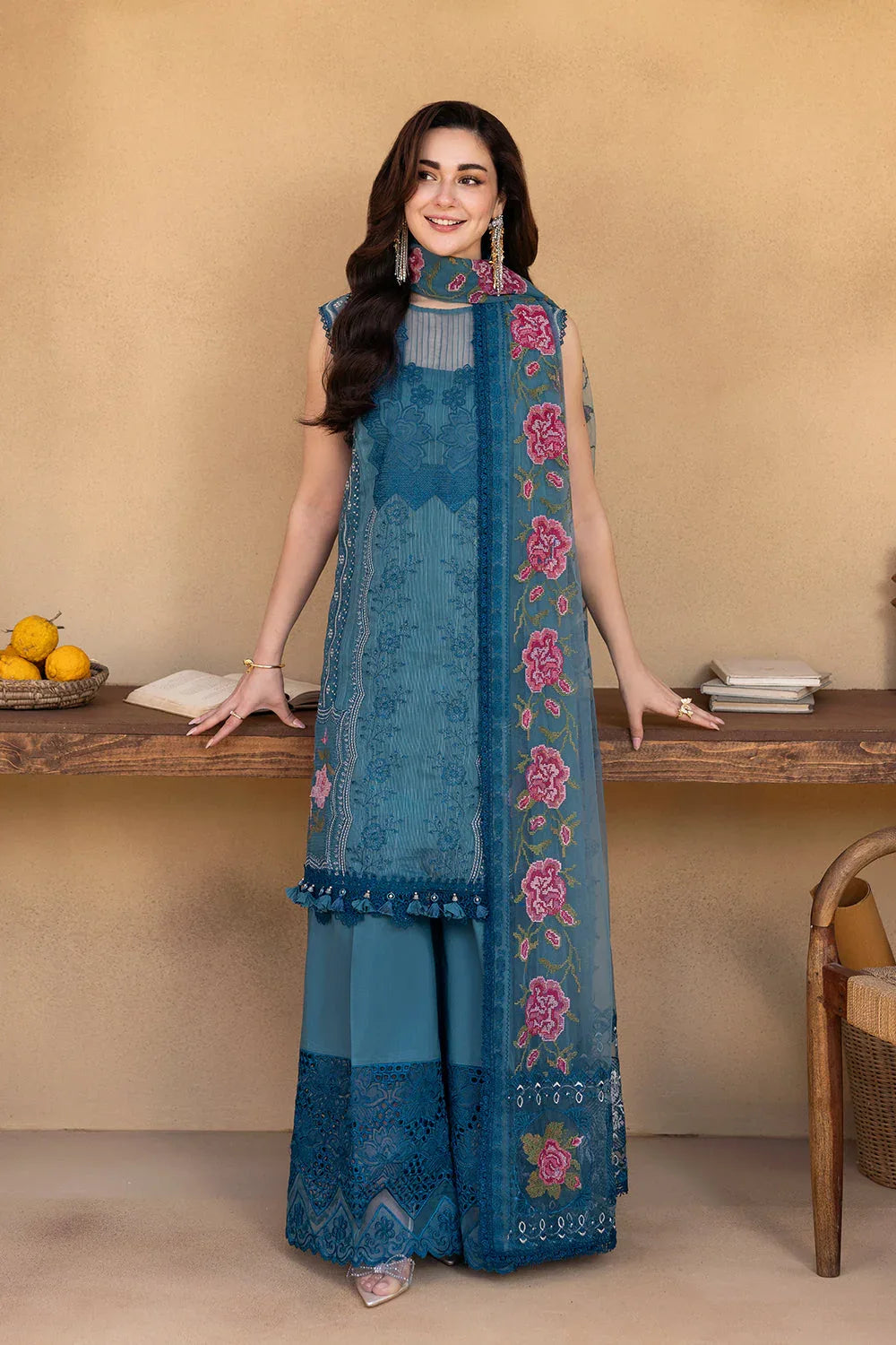 Saira Rizwan | Luxury Lawn 25 | ALMA-SRL25-12 - Rang-e-Khaas