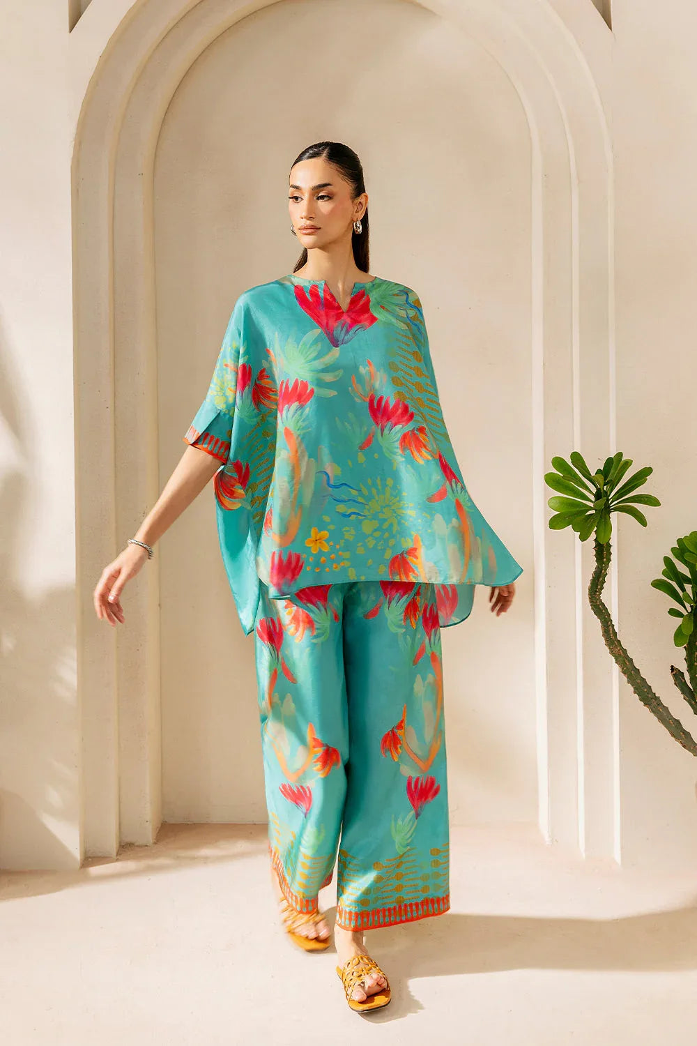 Saira Rizwan | Silk Coords 25 | SUNSET SAMBA - SRSP-25-03 - Rang-e-Khaas