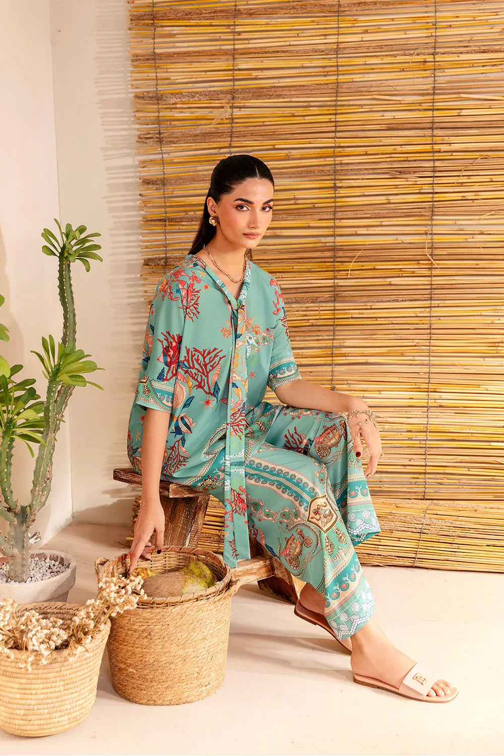 Saira Rizwan | Silk Coords 25 | COASTAL CHARM - SRSP-25-01 - Rang-e-Khaas
