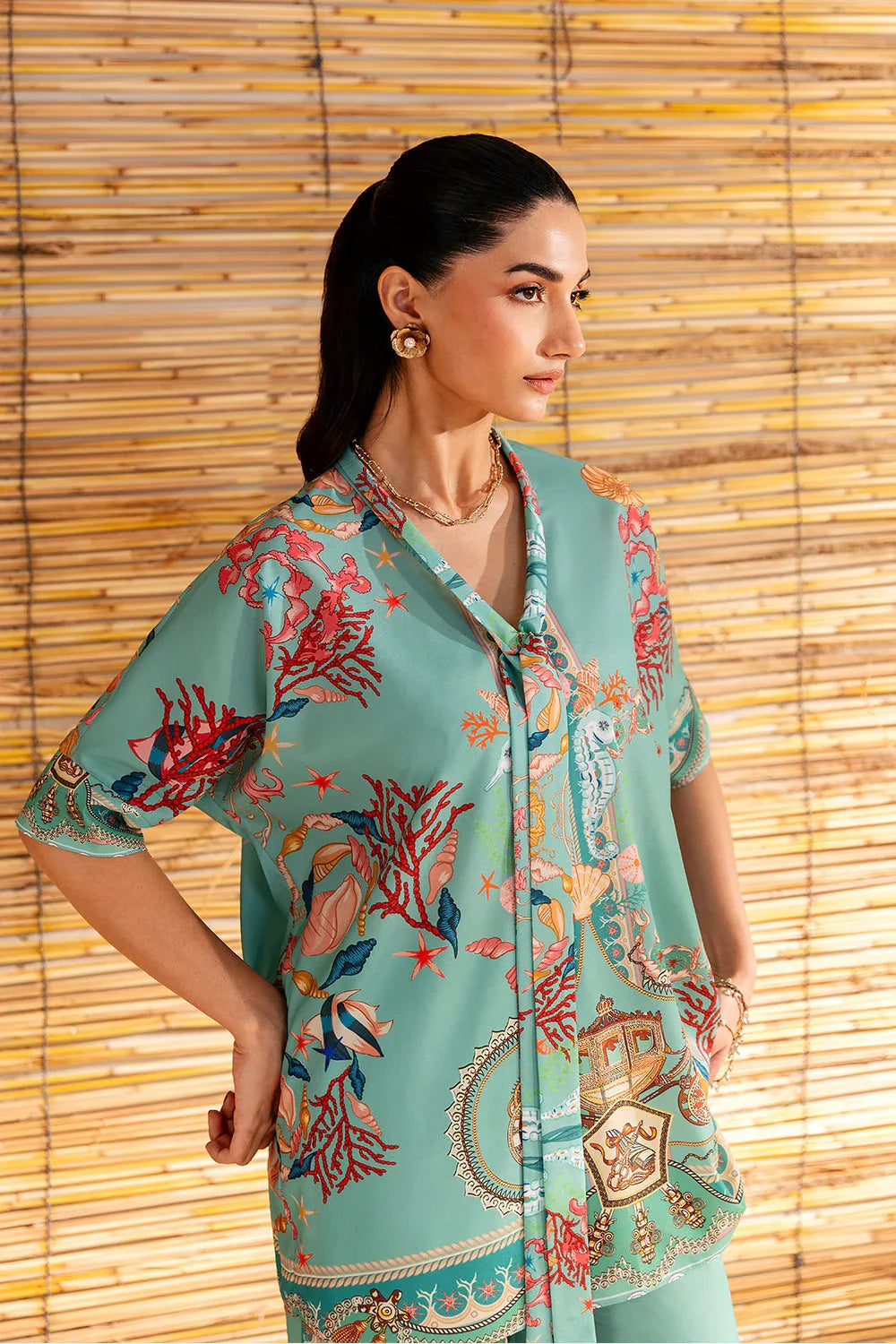 Saira Rizwan | Silk Coords 25 | COASTAL CHARM - SRSP-25-01 - Rang-e-Khaas