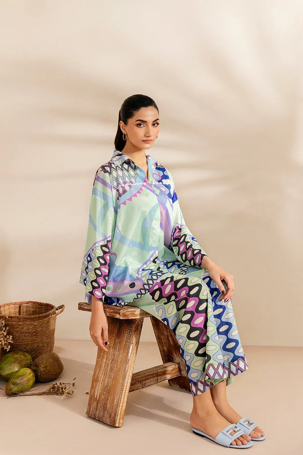 Saira Rizwan | Silk Coords 25 | PARADISE PRISM - SRSP-25-05 - Rang-e-Khaas