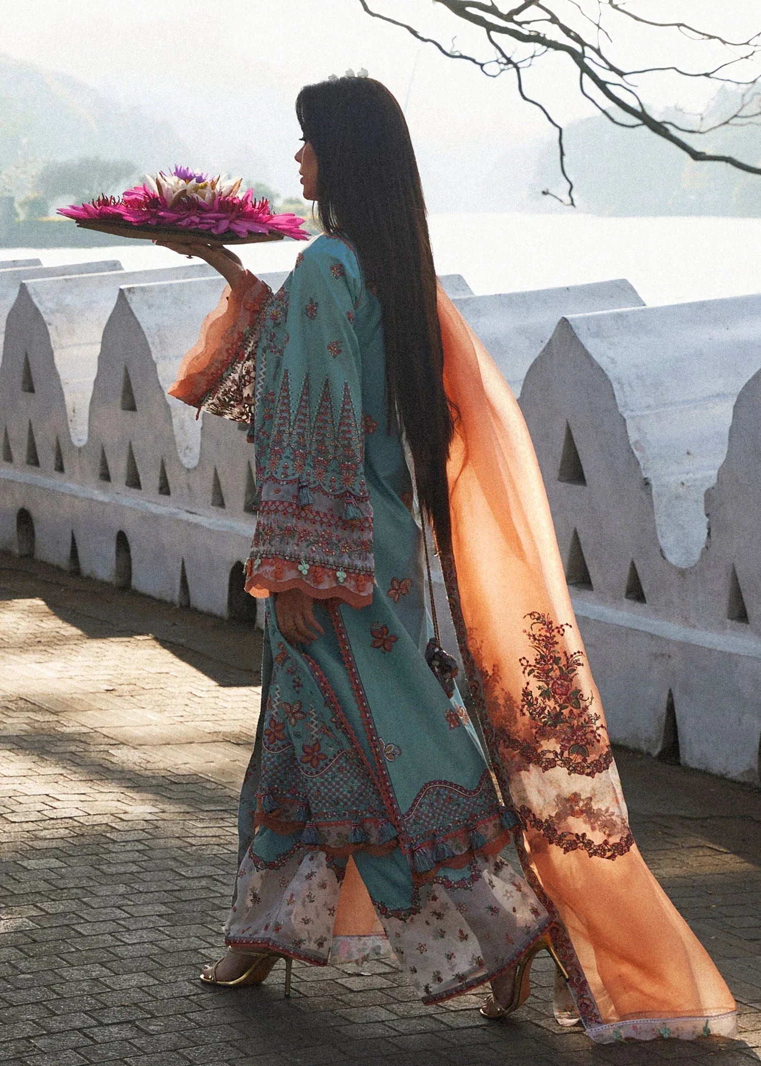 Hussain Rehar | Luxury Lawn 25 | Malibu - Rang-e-Khaas