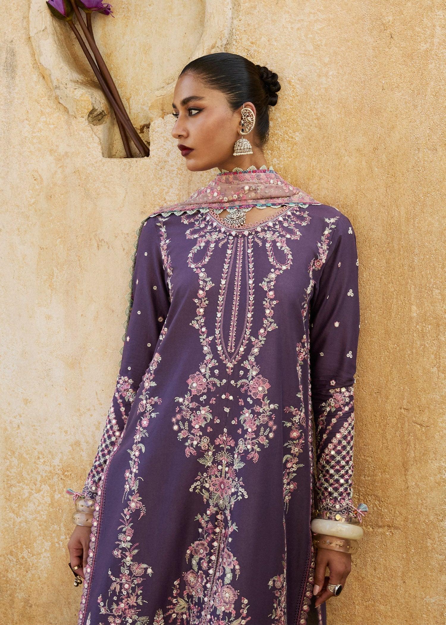 Hussain Rehar | Luxury Lawn 25 | Irris - Rang-e-Khaas