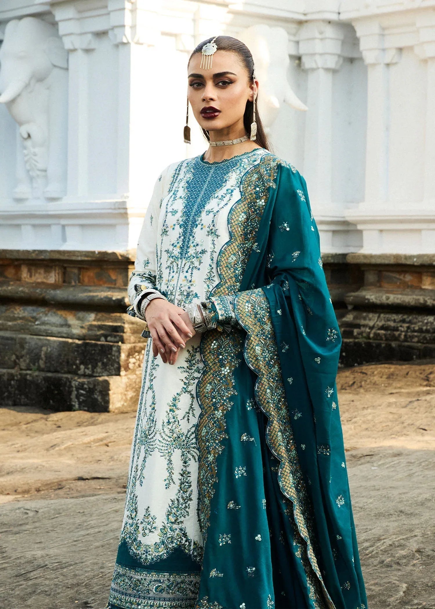 Hussain Rehar | Luxury Lawn 25 | Veil - Rang-e-Khaas
