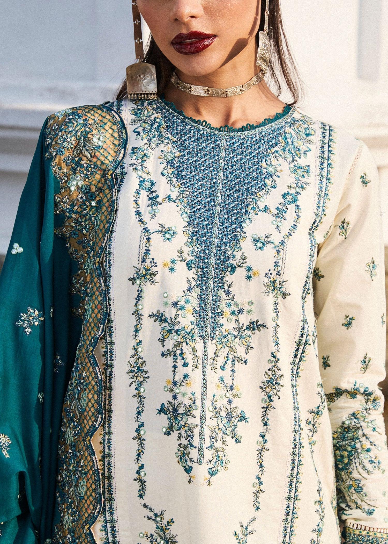 Hussain Rehar | Luxury Lawn 25 | Veil - Rang-e-Khaas