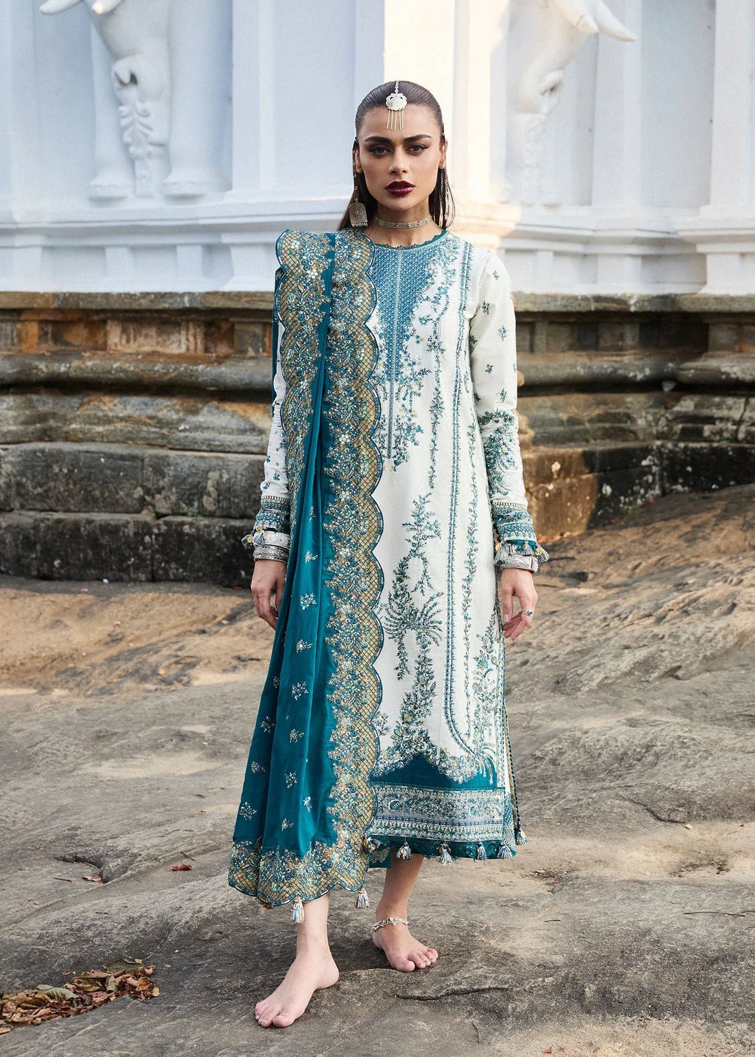 Hussain Rehar | Luxury Lawn 25 | Veil - Rang-e-Khaas