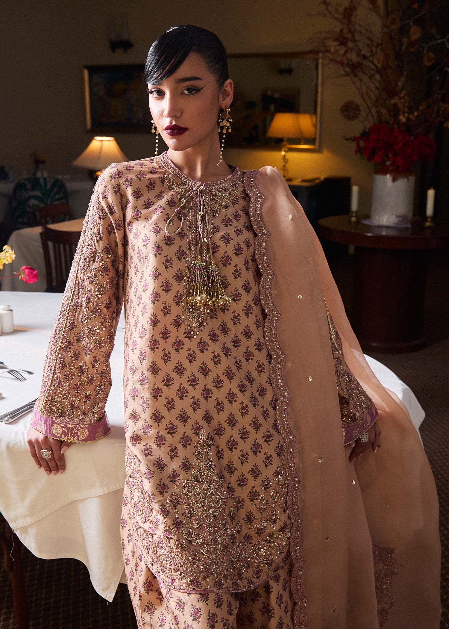 Hussain Rehar | SS Luxury Pret 25 | Fran - Rang-e-Khaas