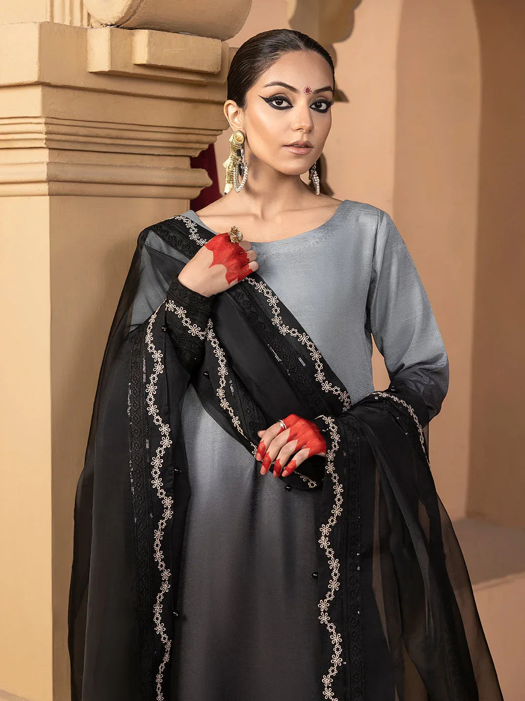 Hem Stitch | Raw Silk Edit 25 | Hazel - Rang-e-Khaas