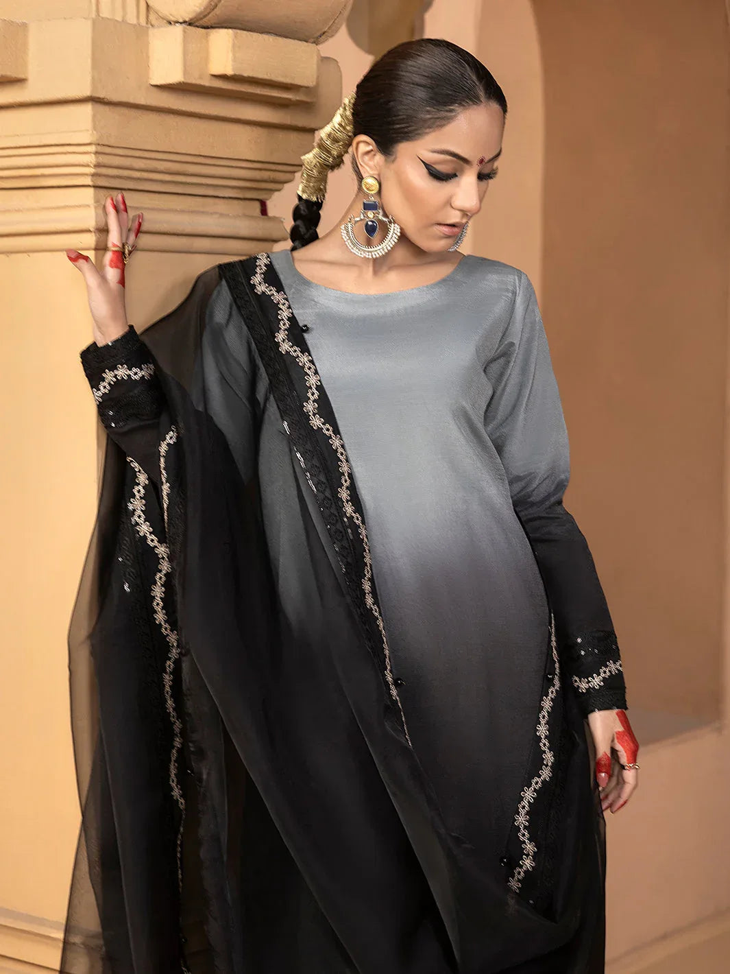 Hem Stitch | Raw Silk Edit 25 | Hazel - Rang-e-Khaas