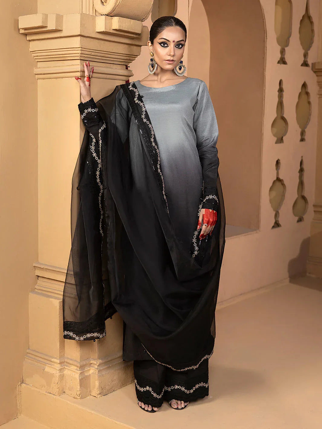 Hem Stitch | Raw Silk Edit 25 | Hazel - Rang-e-Khaas