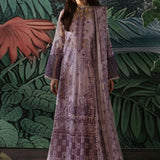 Afrozeh La Fuchsia Embroidered Organza 3Pc Suit - Helen