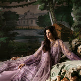 Afrozeh La Fuchsia Embroidered Organza 3Pc Suit - Helen