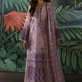 Afrozeh La Fuchsia Embroidered Organza 3Pc Suit - Helen