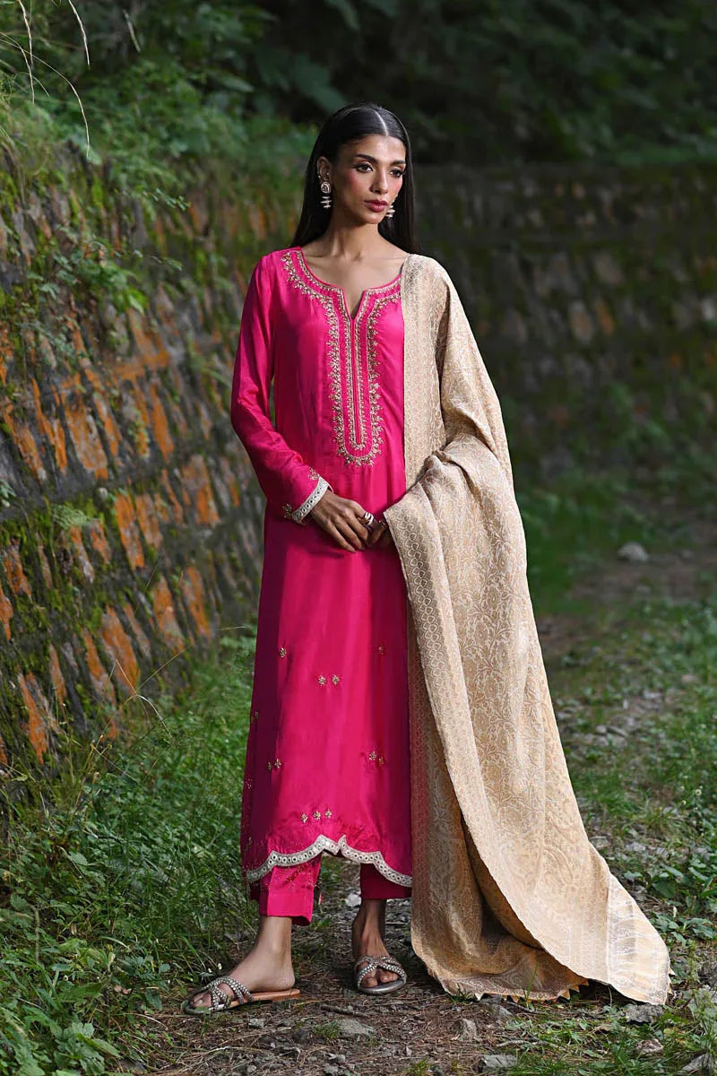 Hue Pret | Farasha Luxury Pret | Fuchsia - Rang-e-Khaas