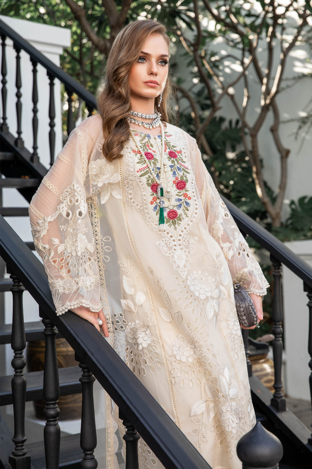 MARIA B EID COLLECTION UNSTITCHED EL-23-01-Cream