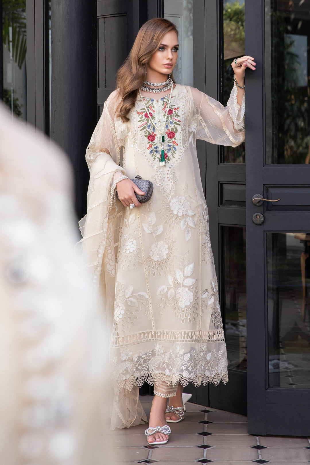 MARIA B EID COLLECTION UNSTITCHED EL-23-01-Cream