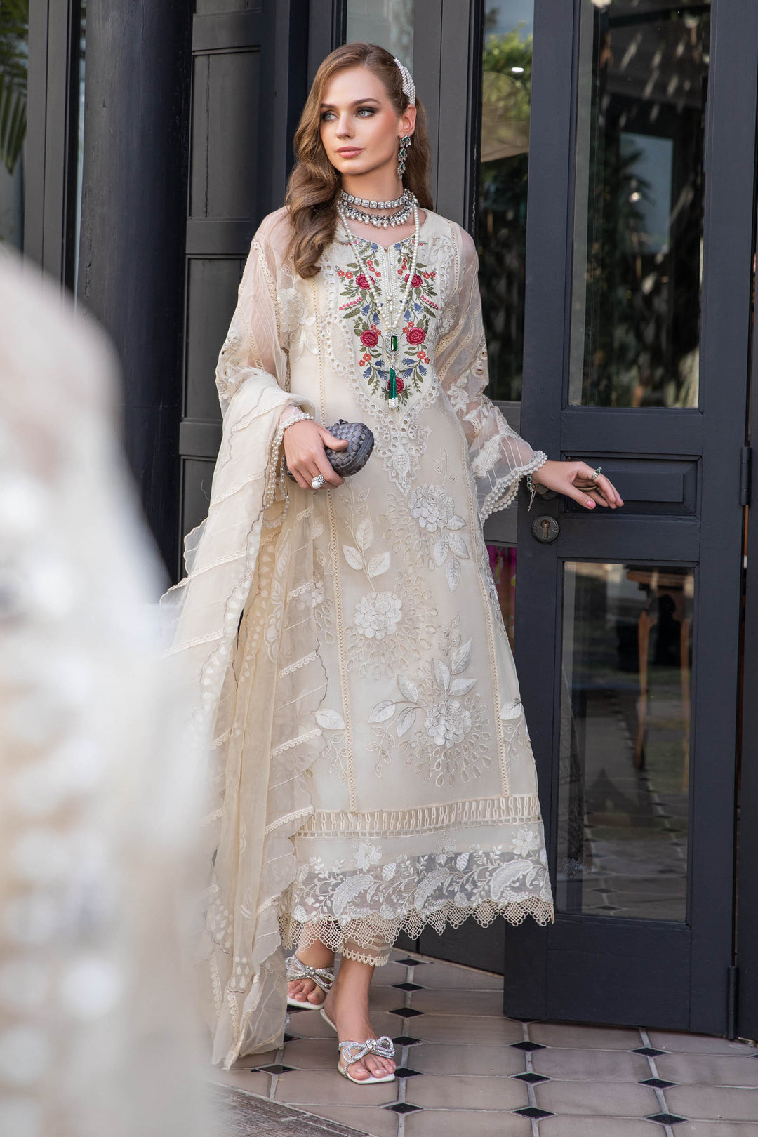 MARIA B EID COLLECTION UNSTITCHED EL-23-01-Cream