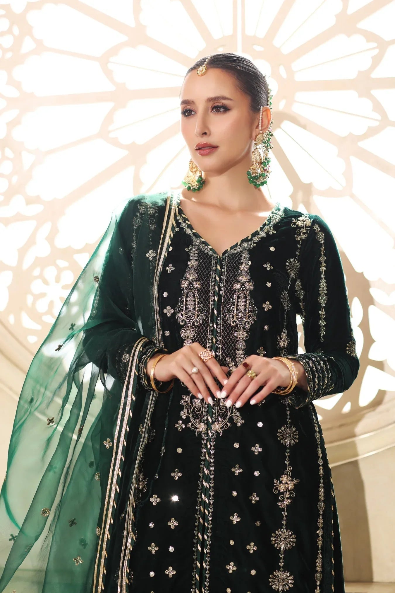 Noor by Saadia Asad | Handcrafted Velvet 25 |Zamurrud - Rang-e-Khaas