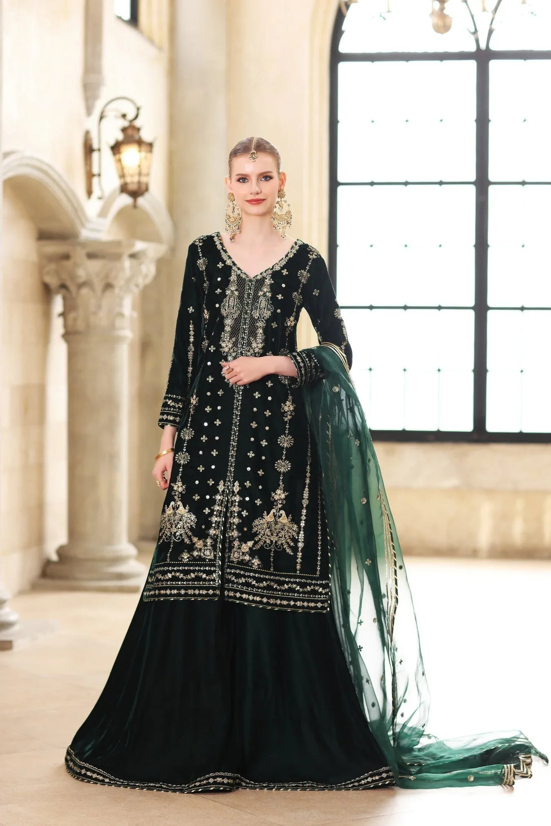 Noor by Saadia Asad | Handcrafted Velvet 25 |Zamurrud - Rang-e-Khaas