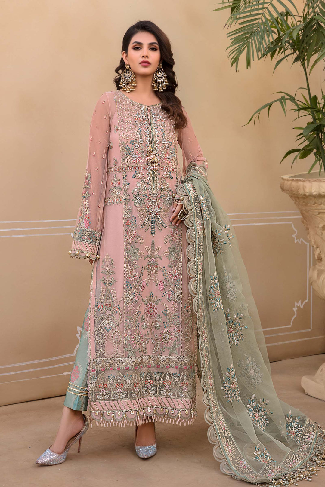 MARIA B Sea Green BD-2607 MBROIDERED