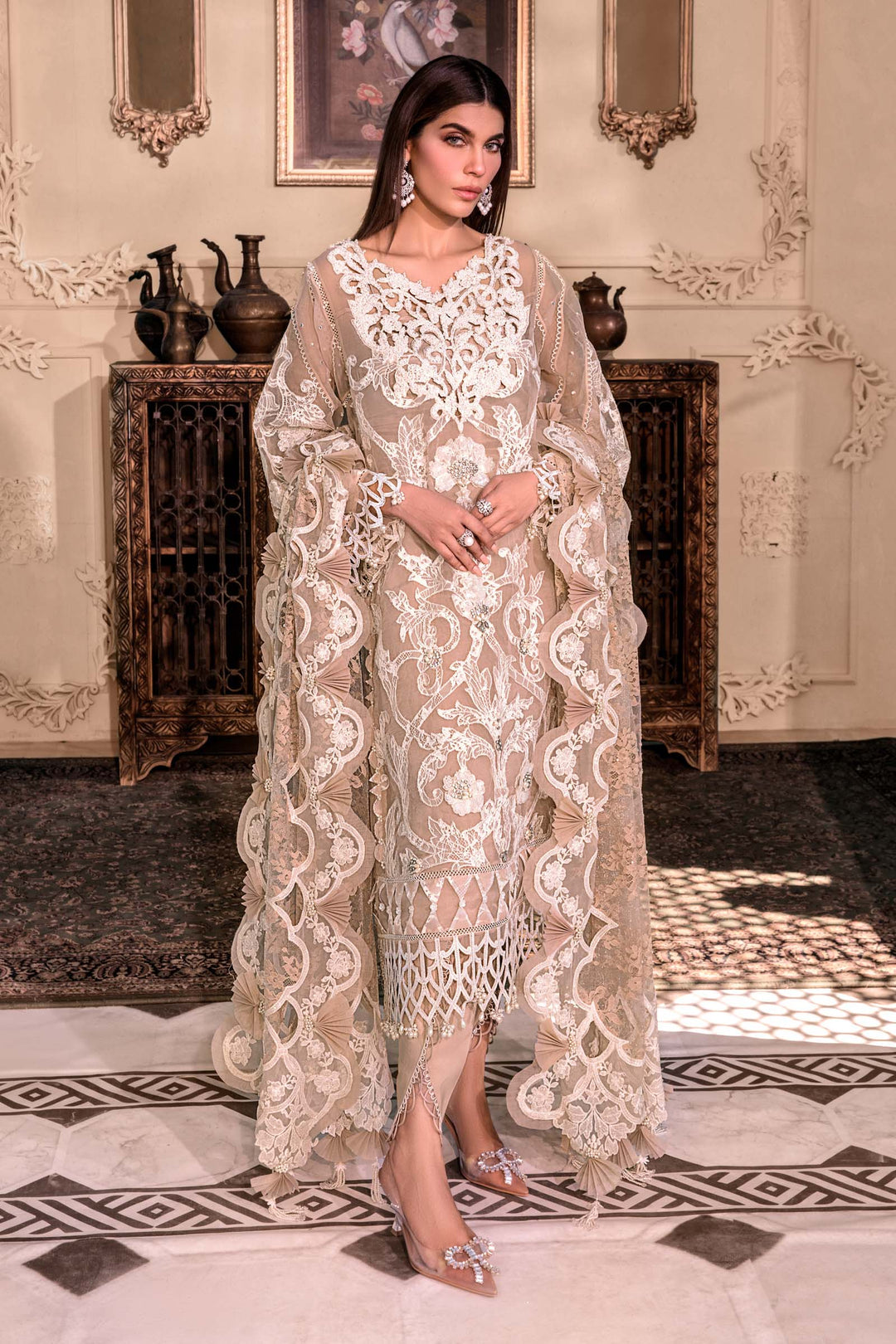 MARIA B Pink BD-2608 UNSTITCHED MBROIDERED