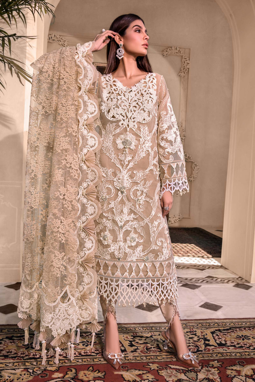 MARIA B Pink BD-2608 UNSTITCHED MBROIDERED
