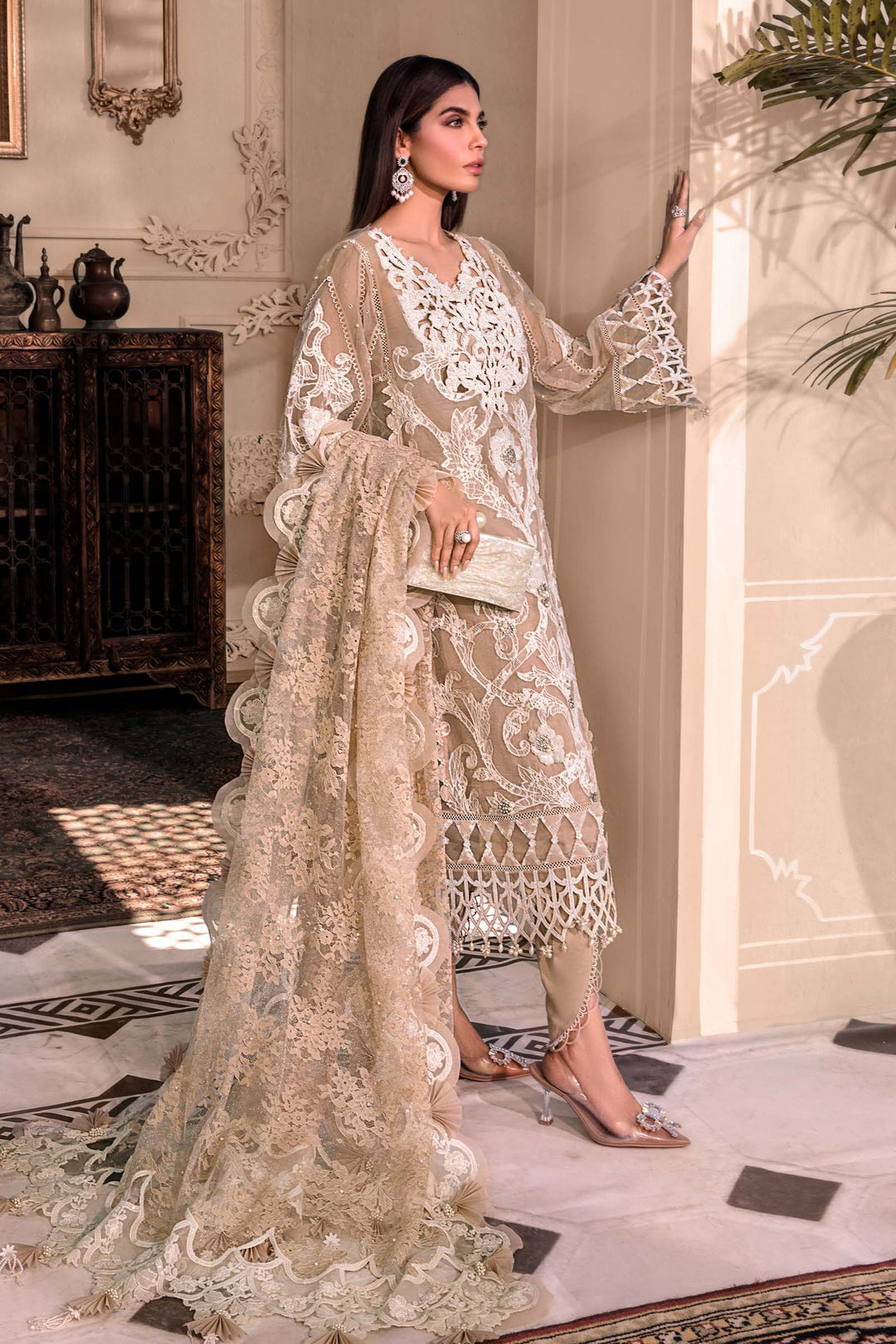 MARIA B Pink BD-2608 UNSTITCHED MBROIDERED