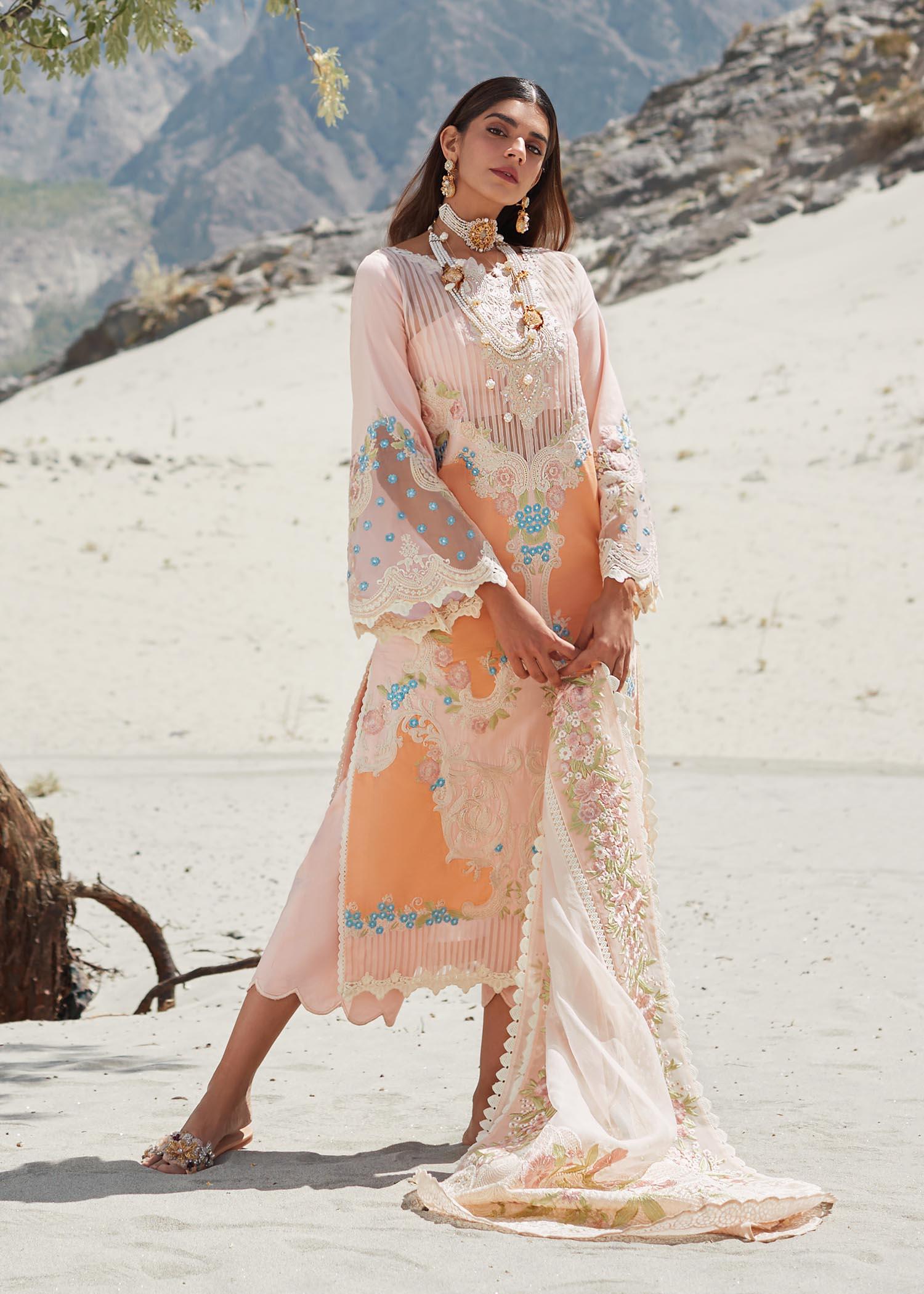 CRIMSON LUXE LAWN Marori Dreams - D8 B UNSTITCHED