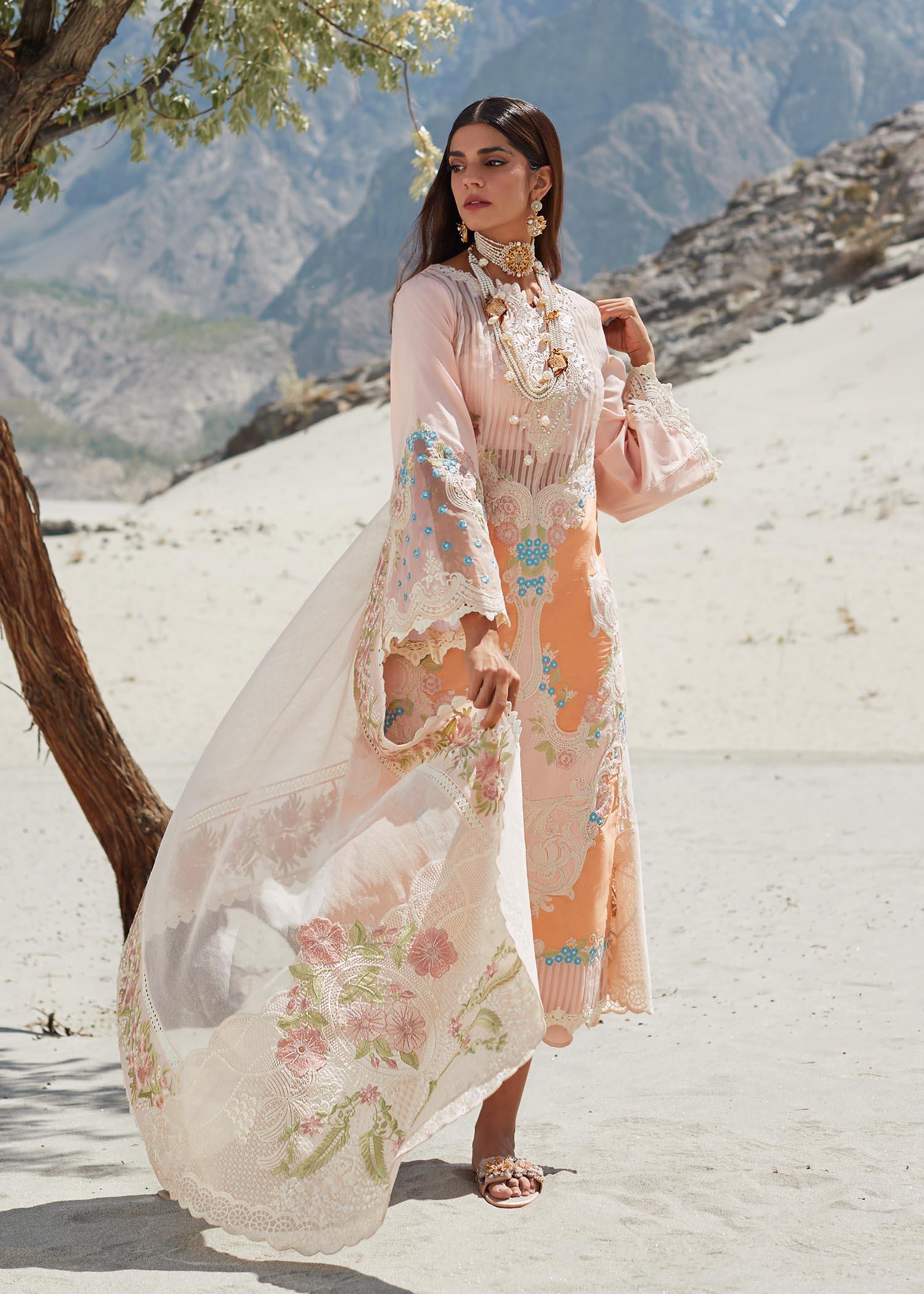 CRIMSON LUXE LAWN Marori Dreams - D8 B UNSTITCHED