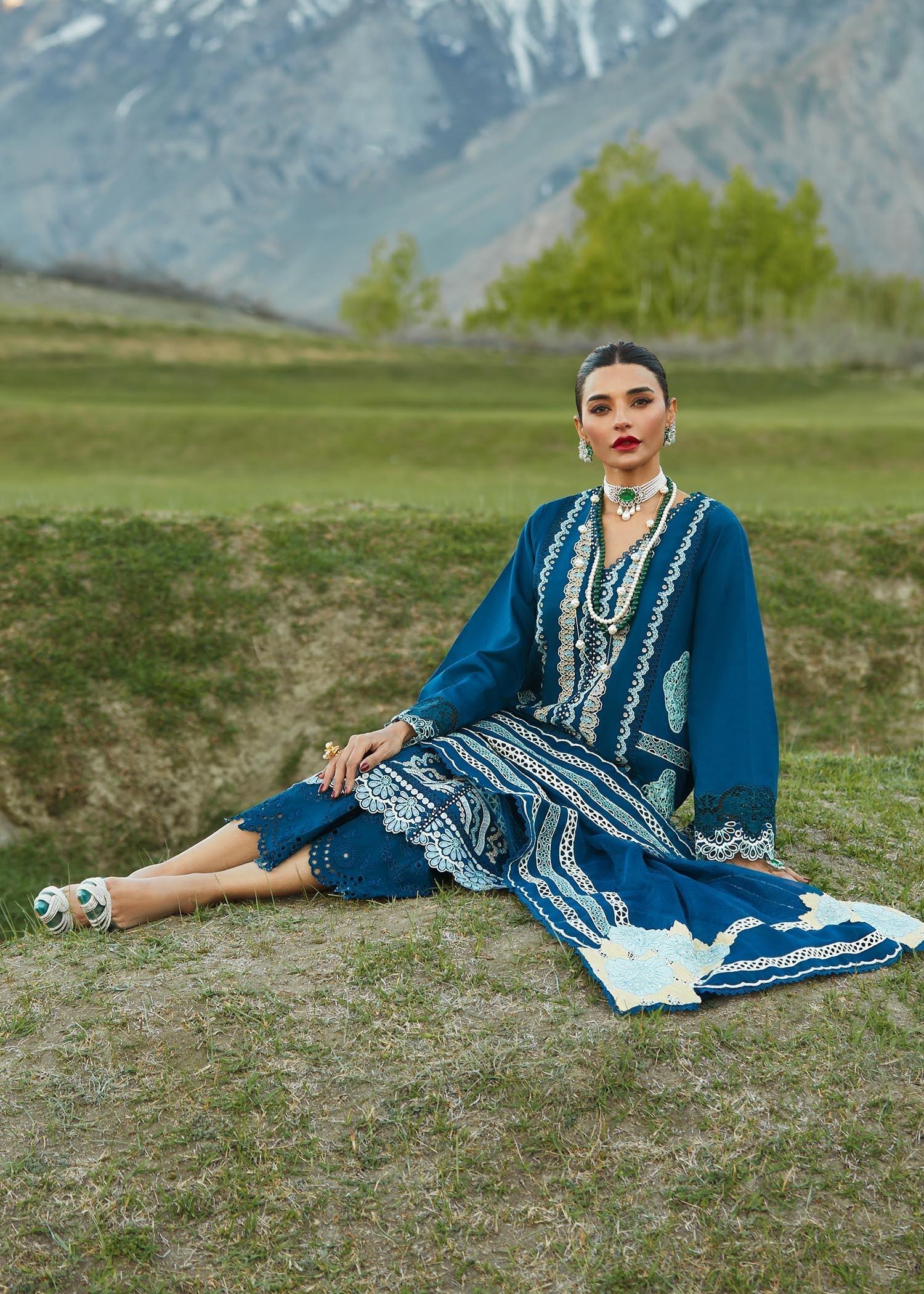 CRIMSON LUXE LAWN Medley of Lace - D7 A Stitched