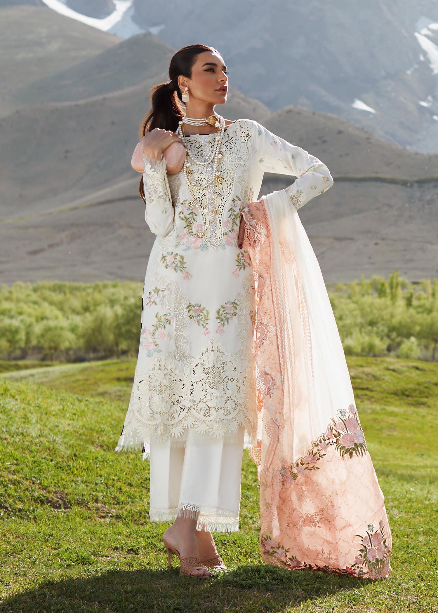 CRIMSON LUXE LAWN Summer in the Meadows - D1 A Stitched