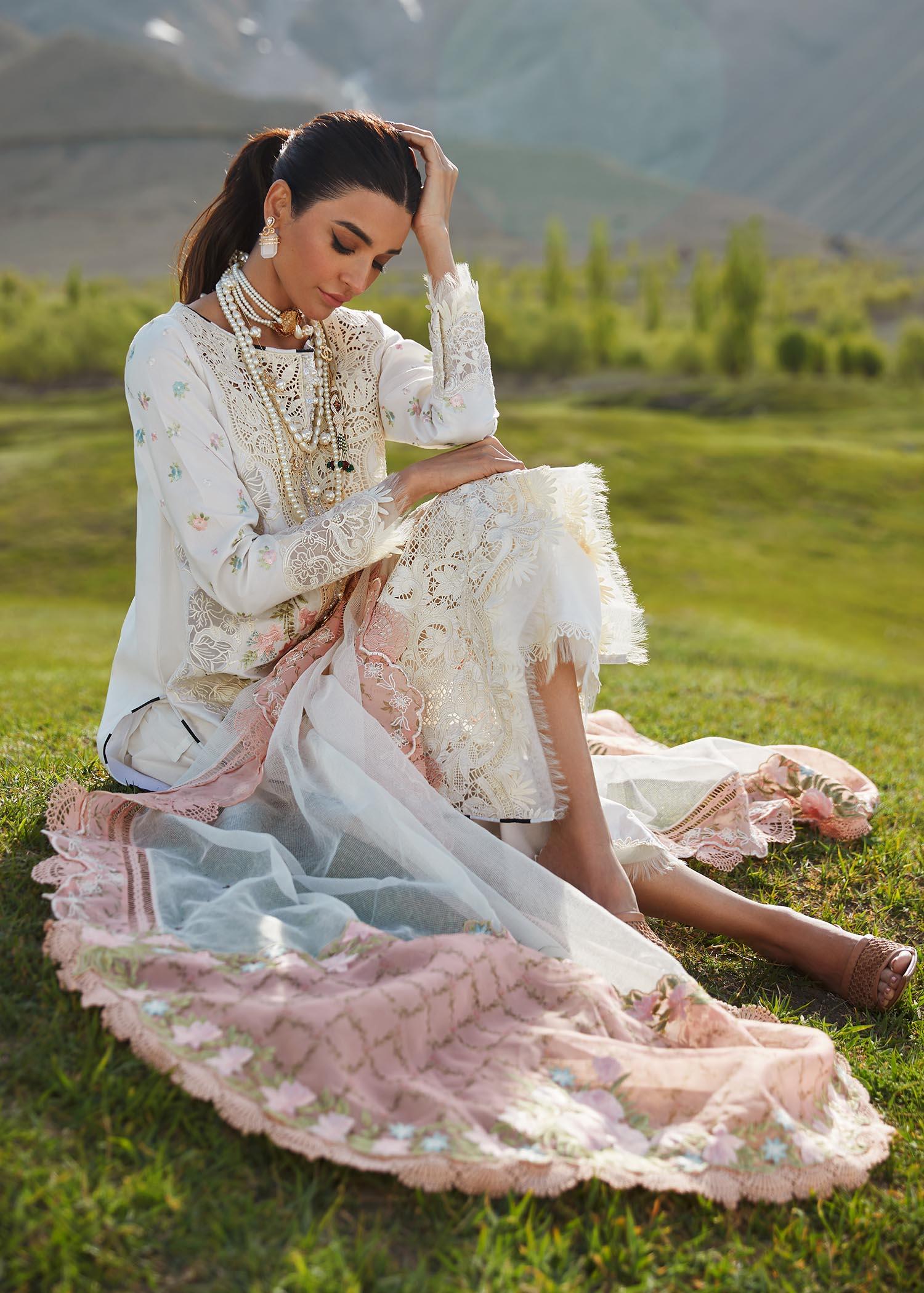 CRIMSON LUXE LAWN Summer in the Meadows - D1 A Stitched