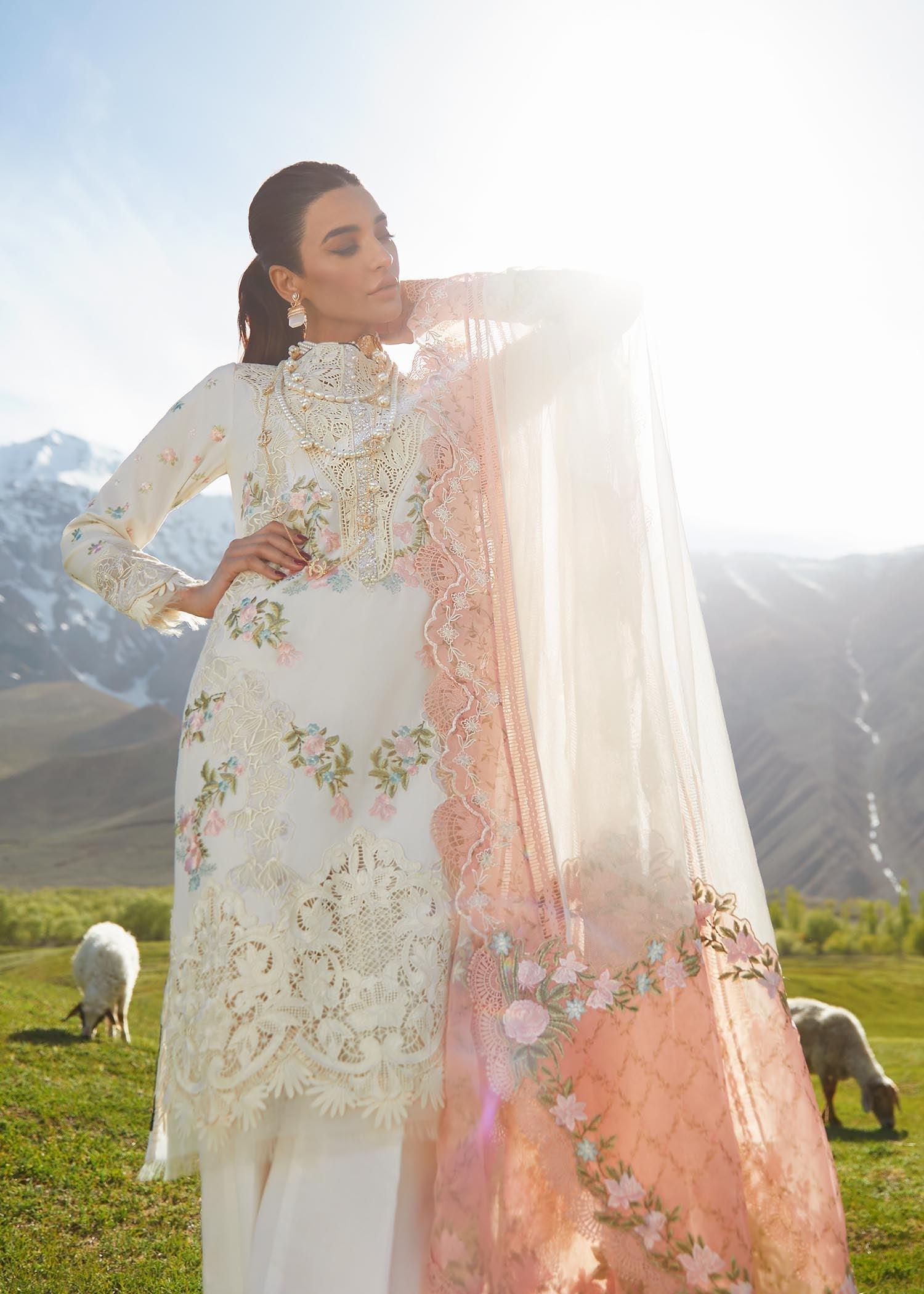 CRIMSON LUXE LAWN Summer in the Meadows - D1 A Stitched