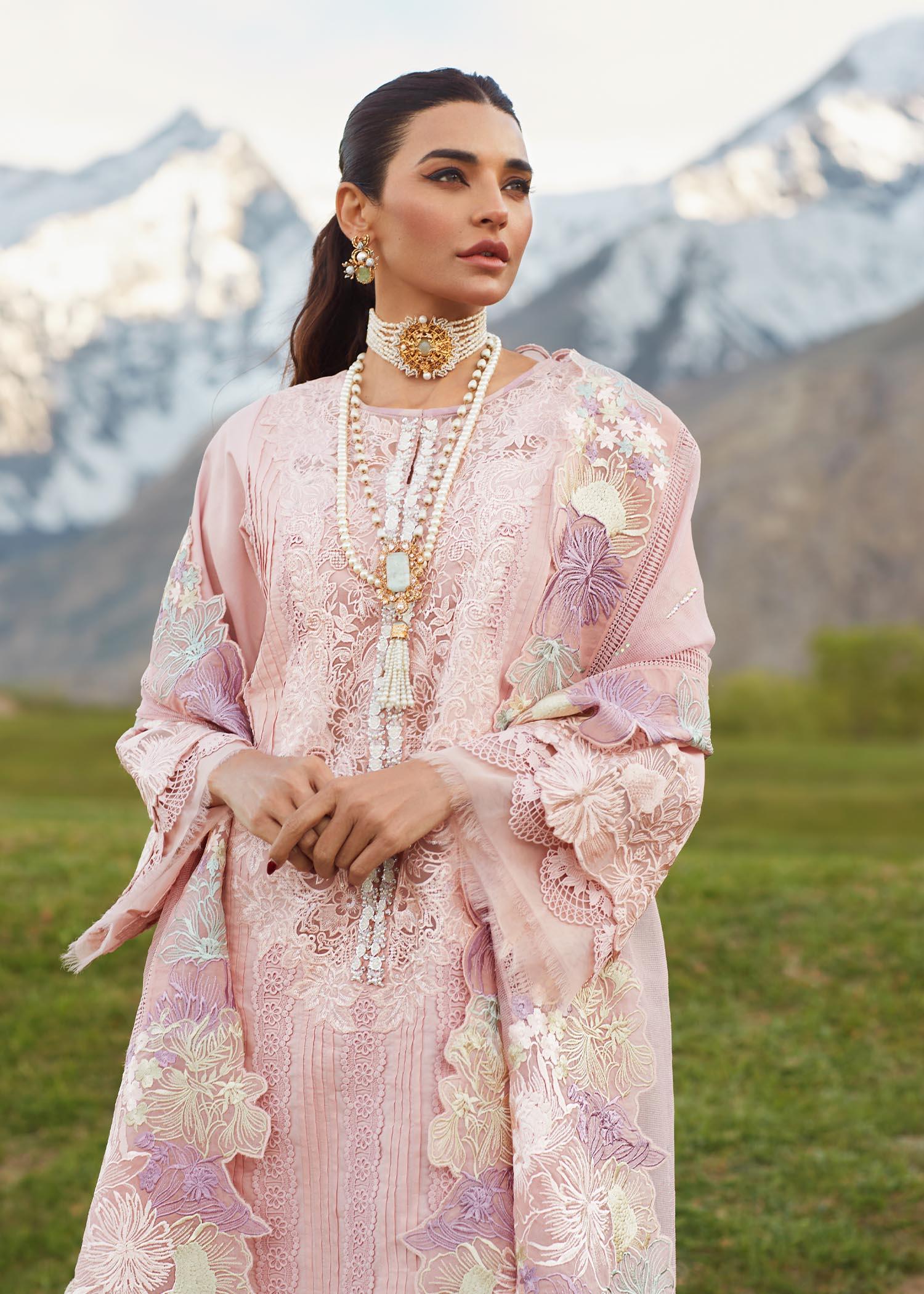 CRIMSON LUXE LAWN Pleated Perfection - D4 B STITCHED